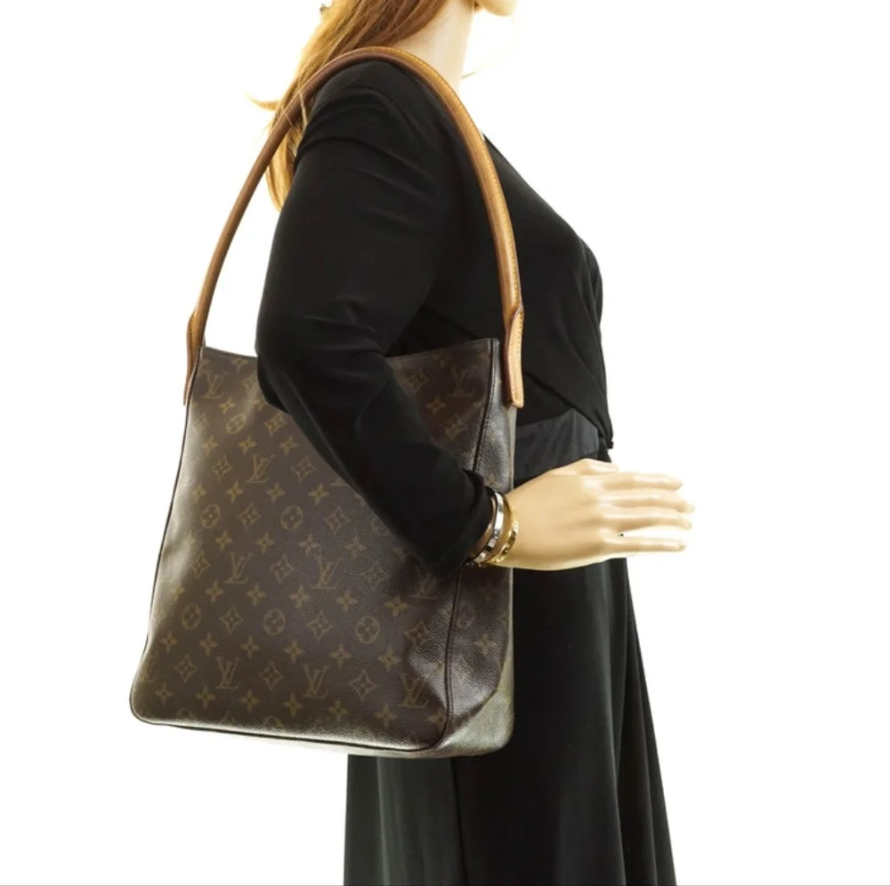 Y2K USA Made Vintage Louis Vuitton GM Looping Monogram Canvas Shoulder Handbag